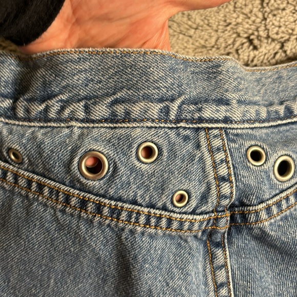 Vintage Levi’s Jean Shorts With Peek A Boo Grommets - Picture 5 of 10